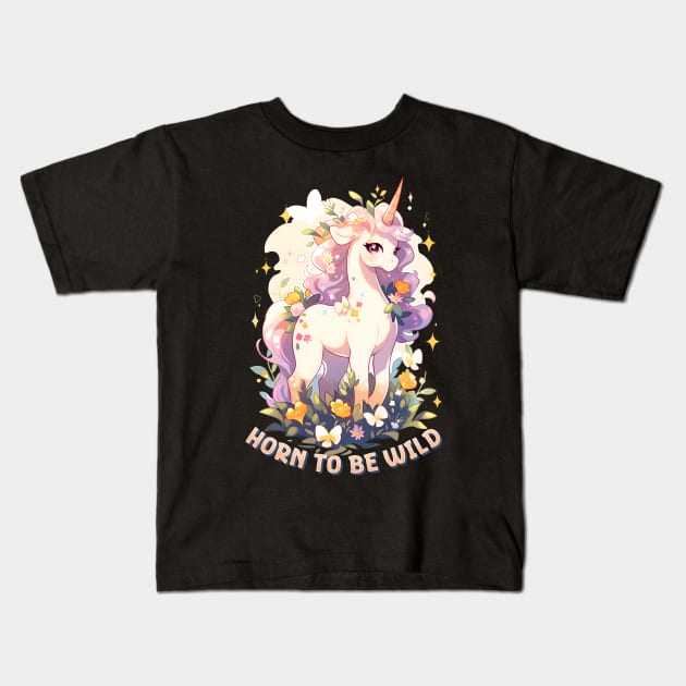 Horn to be Wild Kids T-Shirt by snipcute